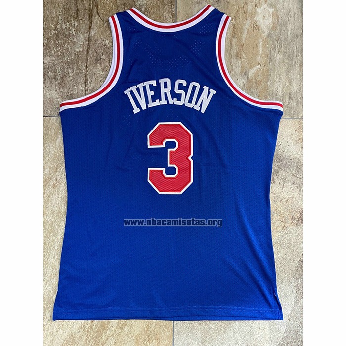 Camiseta Philadelphia 76ers Allen Iverson NO 3 Mitchell & Ness 1996-97 Azul